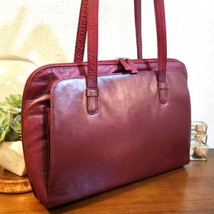 Latico Red/Maroon Leather Laptop Bag/Briefcase/Tote Bag